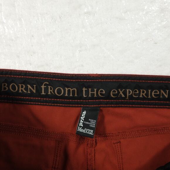 Prana Pants Mens 34x32 Red Cargo Straight Stretch Nylon Trail Hike Outdoors - Picture 11 of 14